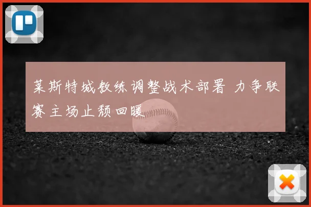 莱斯特城教练调整战术部署 力争联赛主场止颓回暖